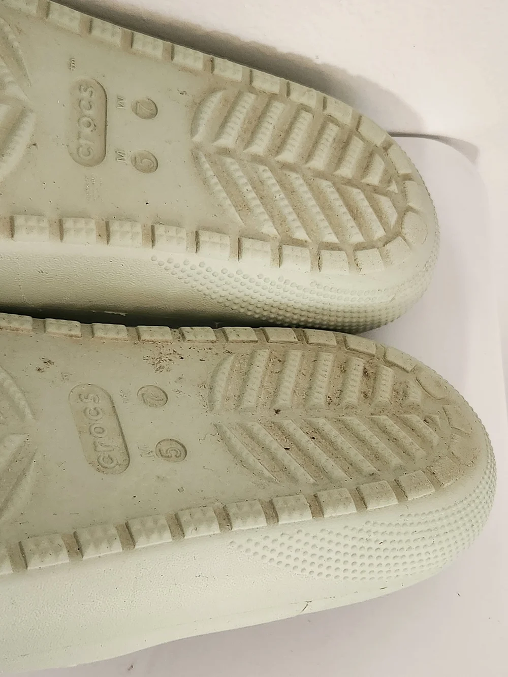 Crocs Pale Green Slide Sandals Size 7
